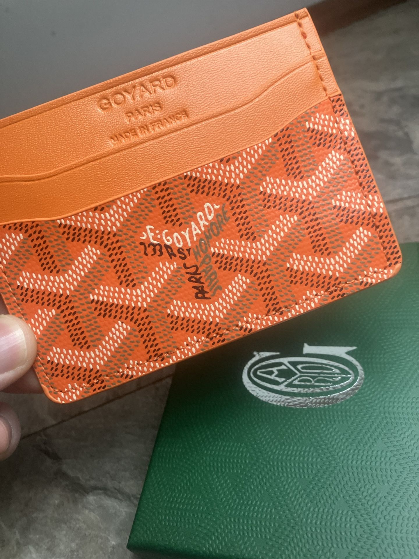 Brand New Orange GoyardCard Holder