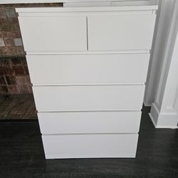 Ikea Malm 6 Drawer White Dresser