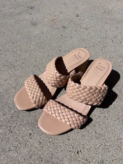 A New Day Braided Strap Block Heel Sandals