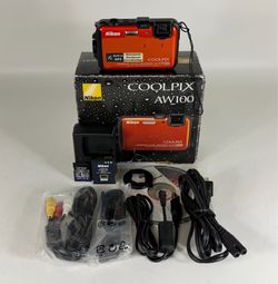 Nikon COOLPIX AW100 Orange 16.0MP Waterproof Digital Camera with 4GB Memory