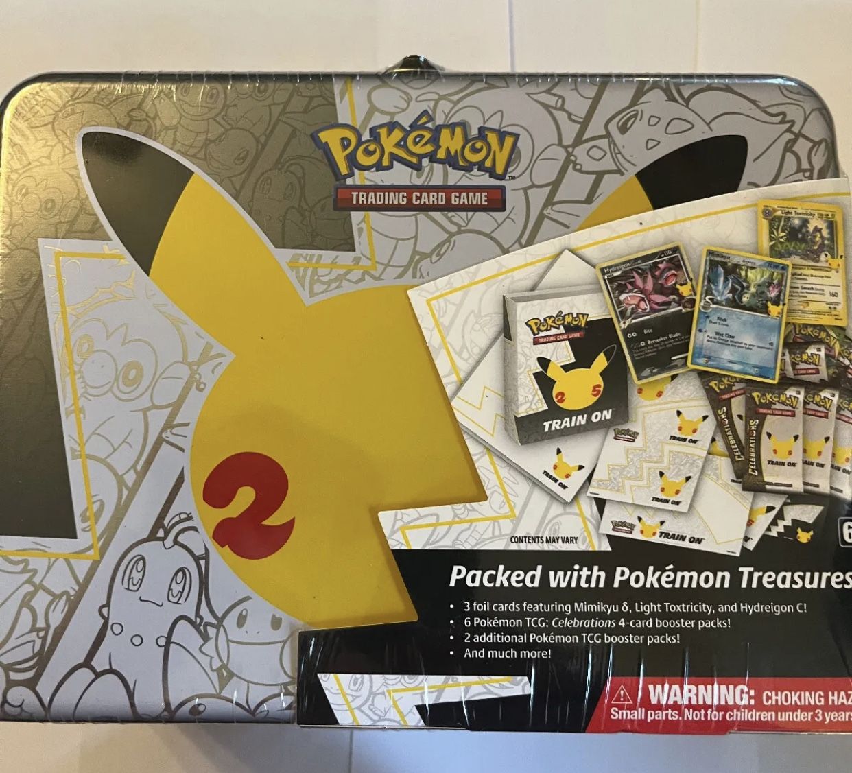 Pokemon 25th Anniversary Celebrations Treasure Chest Lunch Box Tin (sealed New)