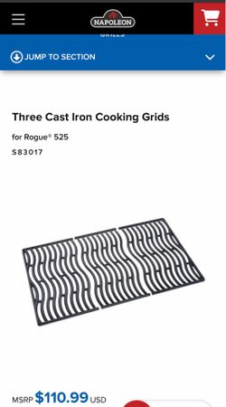 Napoleon Rogue 525 Cast Iron Cooking Grids 3 piece Brand New in Box