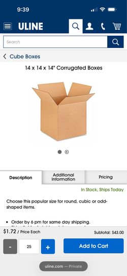 Boxes 14x14x14 - uline