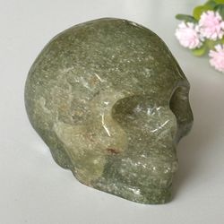 Green Strawberry Quartz Skull 