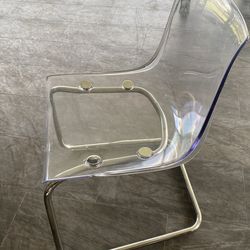 Desk chair, acrylic /chrome