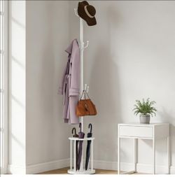 Coat rack with umbrella base