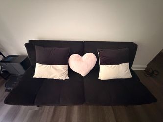 Black Futon / Convertible Sofa Bed — $40