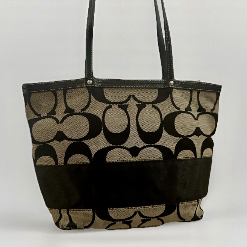 Vintage black coach monogram bag