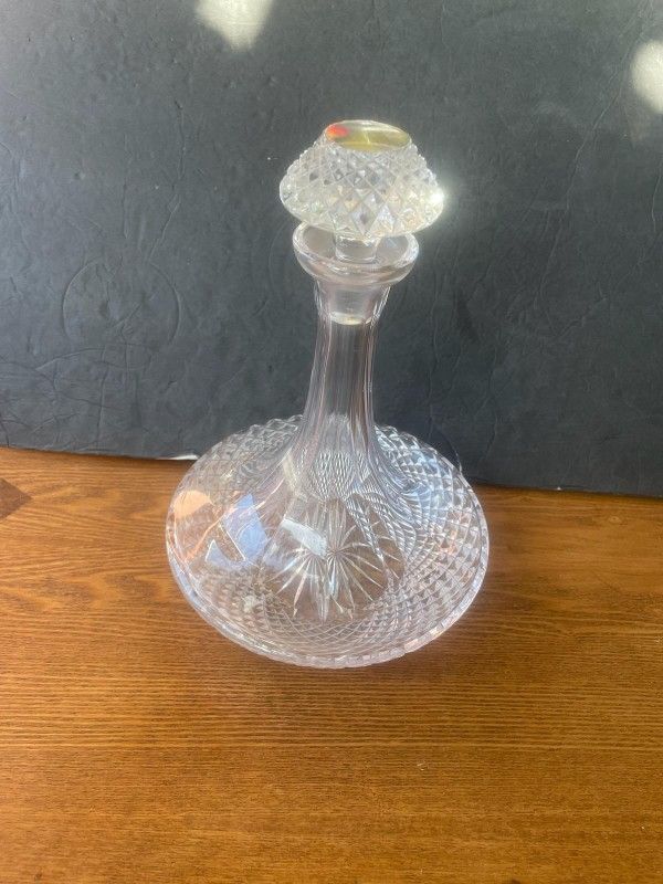 Antique Crystal Cut Glass Decanter 