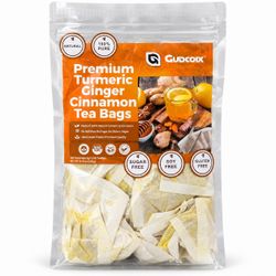 Gudcoix Premium Turmeric Ginger Cinnamon Tea Bags 120ct