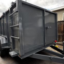 NEW 8x4x12 SCISSOR LIFT HYDRAULIC DUMP TRAILER 