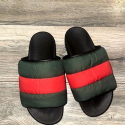 Authentic womens gucci padden web slides Size39/or US