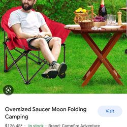 Oversized Saucer Moon  Folding Camping  Chair 