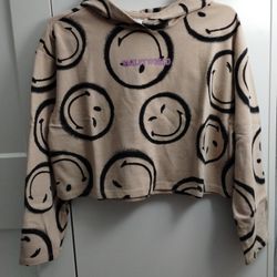 Smiley World x H&M Beige Cropped Hoodie