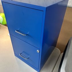Small Blue File Cabinet 