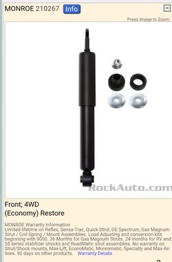 2002 dodge ram 1500 pickup 5.9l 4wd front strut pair