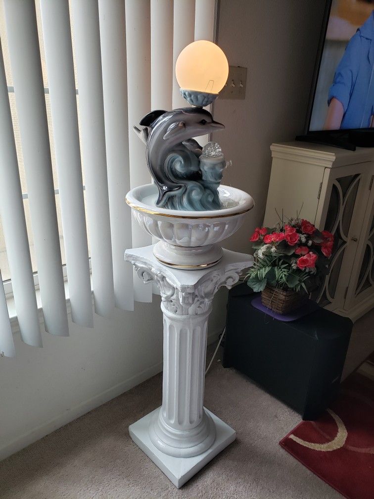 Dolphin Water Fountain decor indoor or outdoor