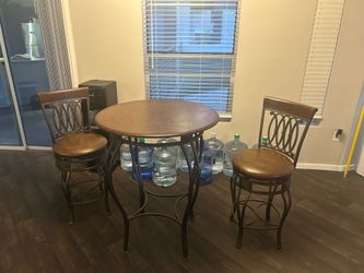 Bar table and two barstools
