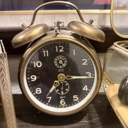 Charming Vintage Germany Brass Clock Linden Black Forest Alarm Clock ⏰✨🕰️