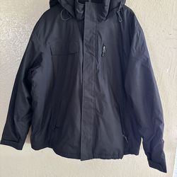 SwissTech Heavy Duty Winter Snow Ski Jacket Hooded Full Zipper Men's Size XL