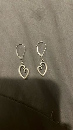 JAMES AVERY Silver Heart Dangle Drop Earrings