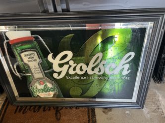 Authentic Framed Grolsch Beer wall hanging 30x48