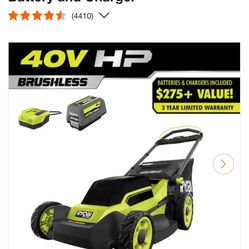 Ryobi 40v Brushless Push Lawnmower Battery 40vhp