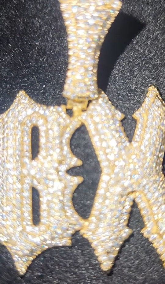 Brand New Goldplated Silver Moissanite Letter Pendant 