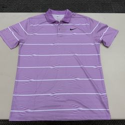 Nike Men’s Dri-FIT Victory Golf Polo Striped Pink FD5829-532 NWT Size M