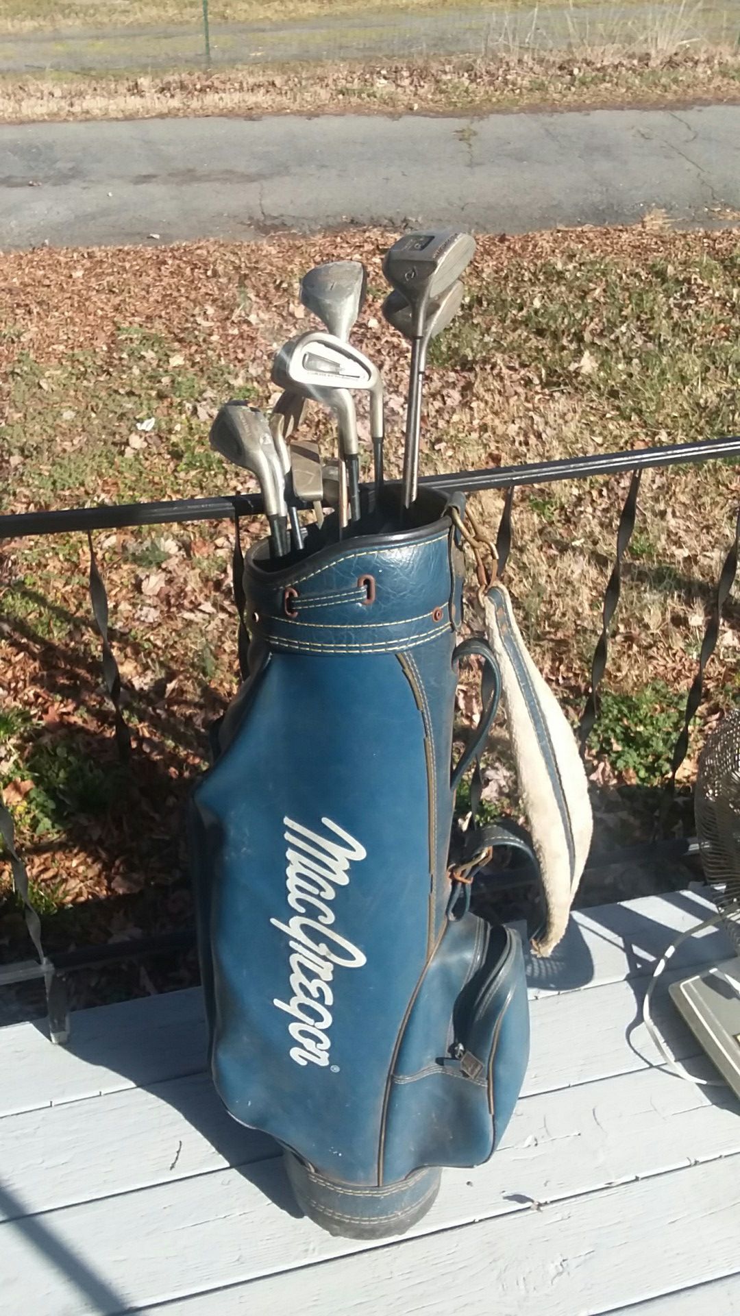 Golf clubs with bag. $10. Obo