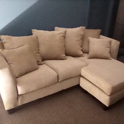 Tan Sofa With Chaise 