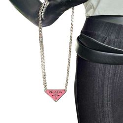 25” Unsex Adjustable Repurposed Triangle Logo Necklace 