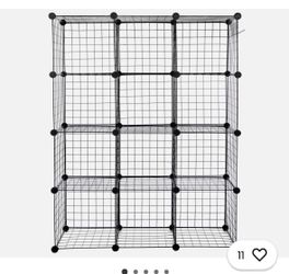 Storage Shelf Wire Cube Storage Organizer DIY Closet Cabinet Bookshelf 12-Cube