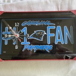 NEW- Carolina Panthers #1 Fan Quartz Clock