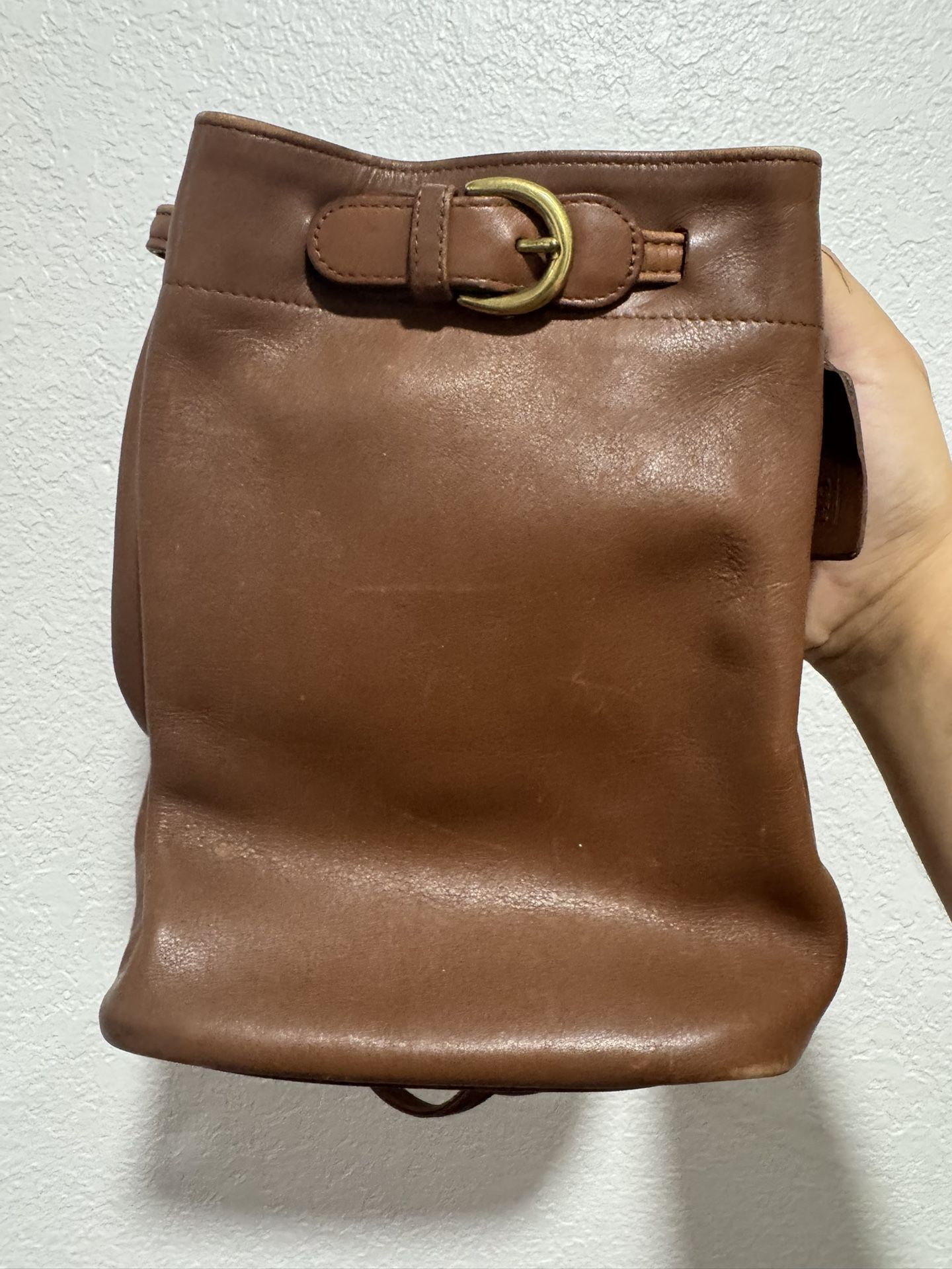 Vintage Coach Leather Drawstring Backpack