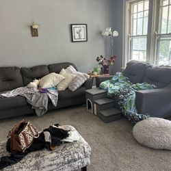 Dark grey couches