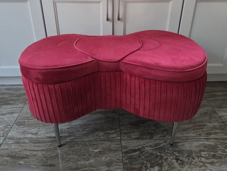 Hello Kitty Bow Velvet Ottoman Storage Bench 32" long
