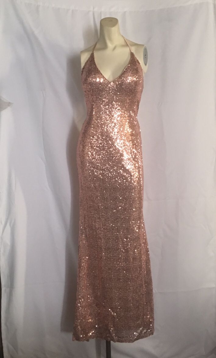 Roles gold sequins mermaid Long bridesma straps backless strap evening dress for women