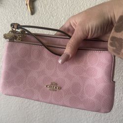 Pink Powder Double Zip Wallet 