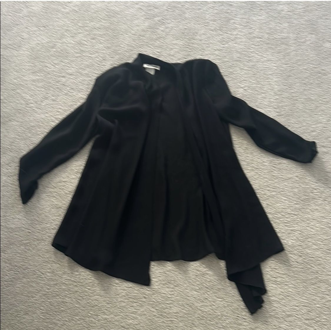 Chic Black Draped Posture Influence Cardigan