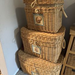 Wicker Basket Set (3 Pieces) 
