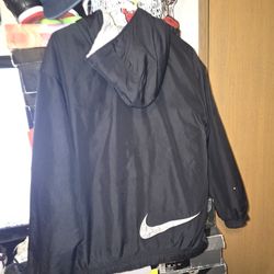 Nike Windbreaker Hooded Jacket Size Big Kids Large Fits Mens Medium Has Small Hole Seen In Last Pic