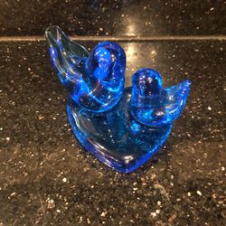 Vintage, Glass, Bluebird Of Happiness Figurine 
