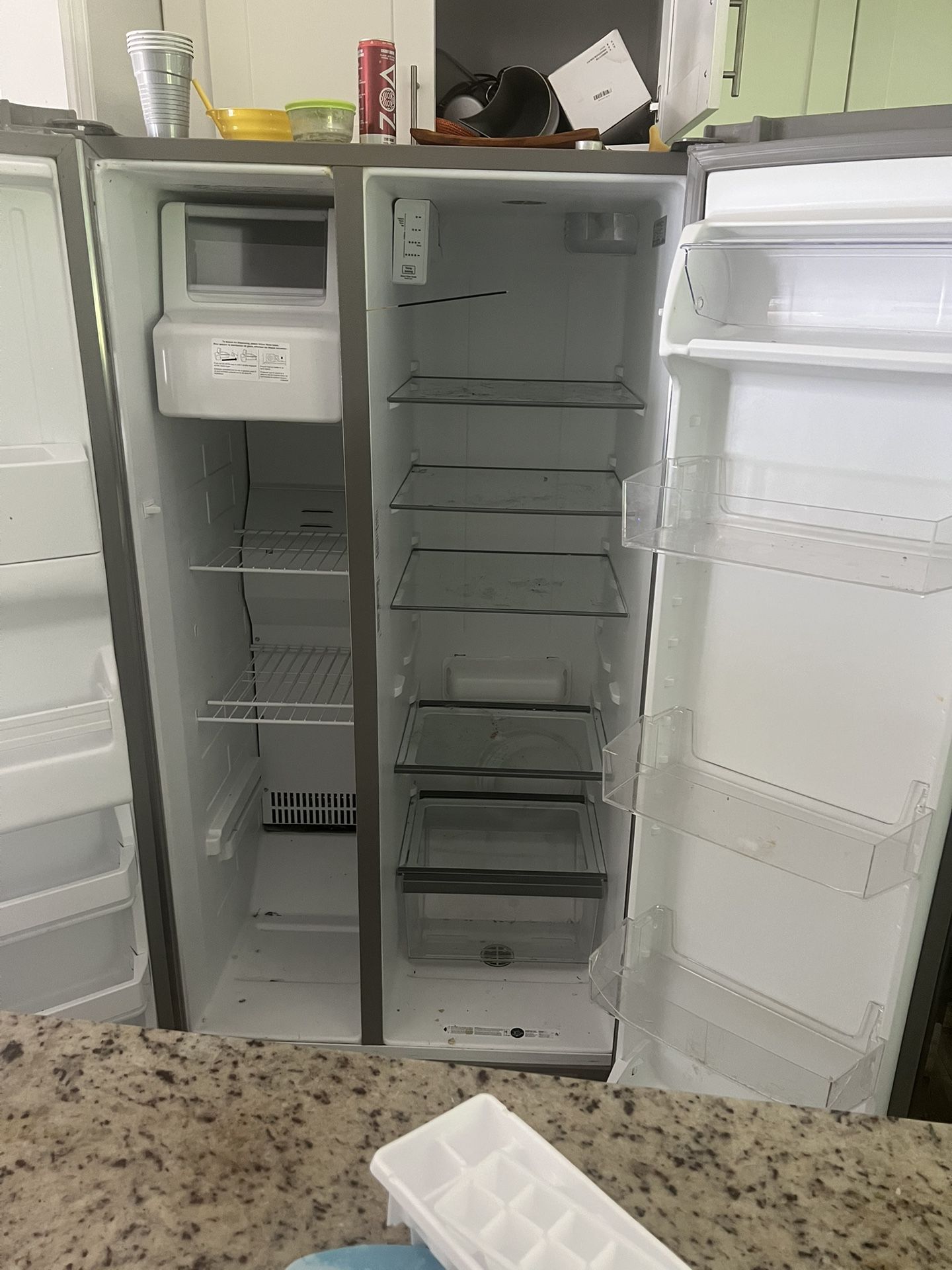 6ft stainless Steel Whirlpool Refrigerator & Freezer