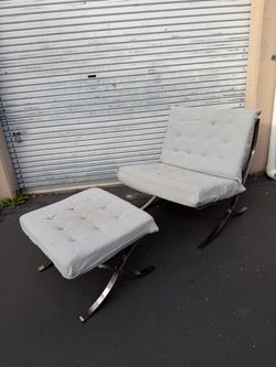 Barcelona Style Chair with Ottoman