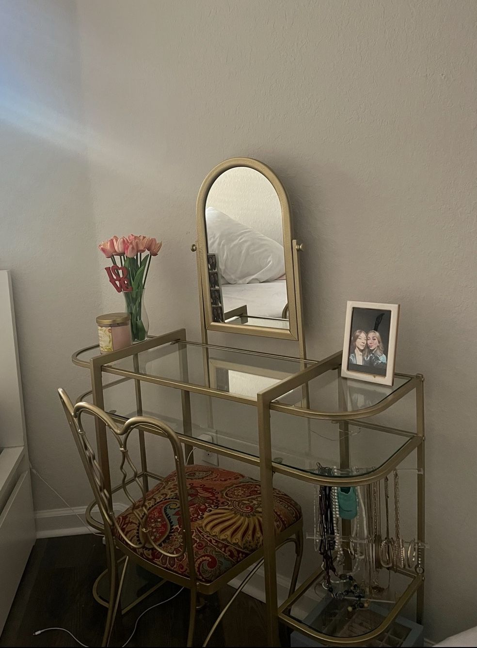 Gold Glass Vanity