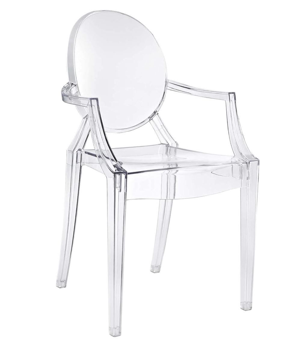 Modway Casper Acrylic Stacking Kitchen & Dining Room Arm Chair - Clear