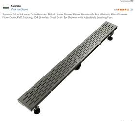 Sunrosa 36 Inch Linear Drain,Brushed Nickel Linear Shower Drain