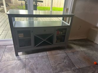 Hardwood Rustic Coffee Bar (Blue/Gray)