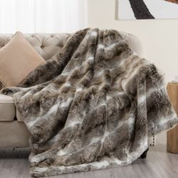 Asoran Luxury Faux Fur Throw Blanket, 60''x 80